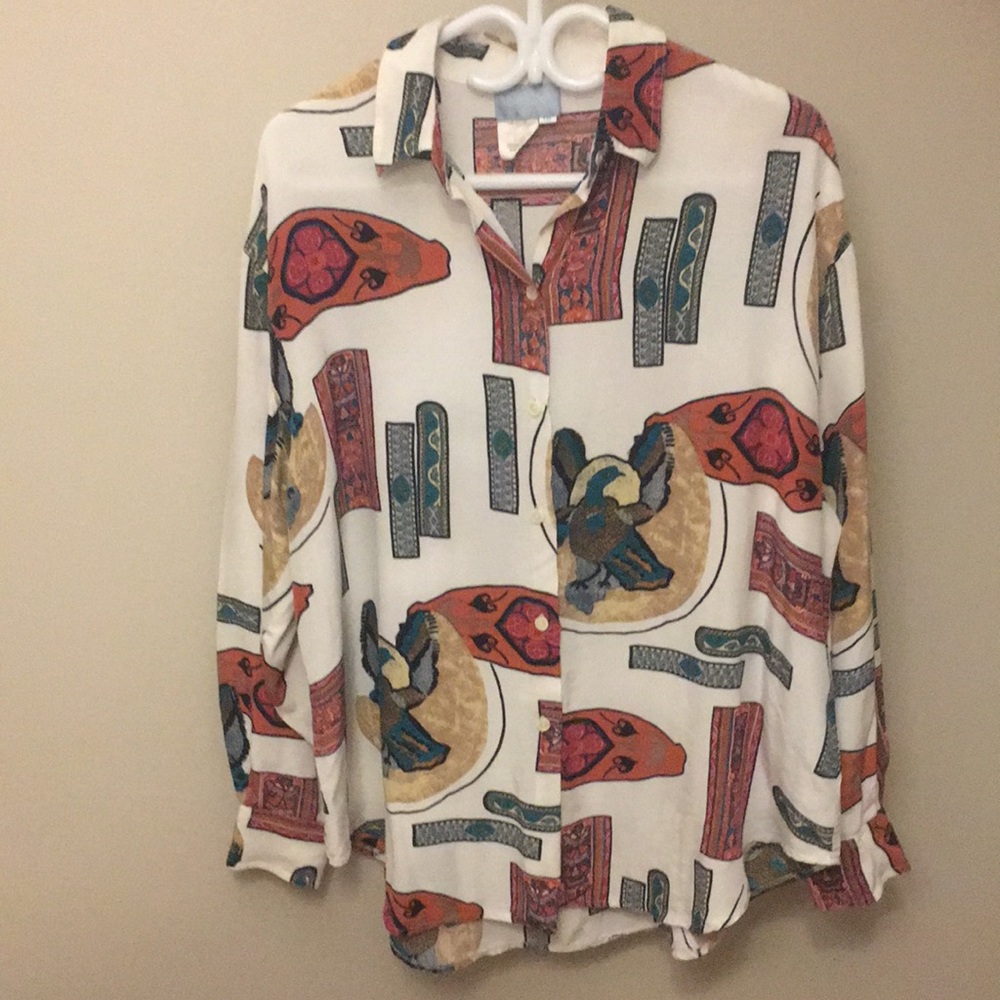 Vintage Printed Button-down